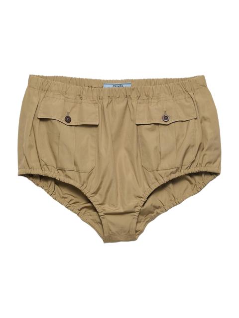 Prada Women's Poplin Shorts - Beige Khaki