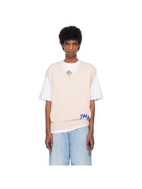 JW Anderson Pink 'JWA' V-Neck Vest