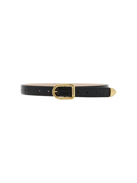 DÉHANCHE Mija Croc-Effect Leather Belt black