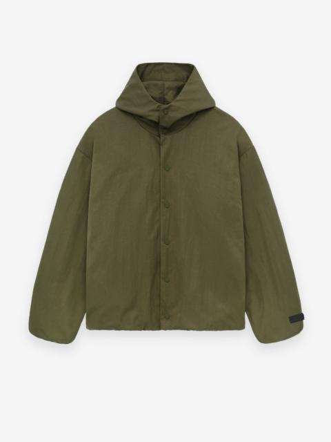 Textured Nylon Hooded Coaches Jacket