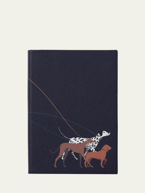 Smythson Dogs Soho Panama Leather Notebook