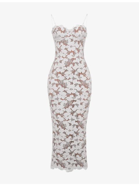 House of CB Floral-Lace Woven Maxi Dress