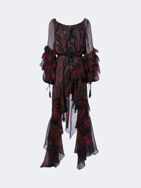 Etro Printed silk chiffon gown