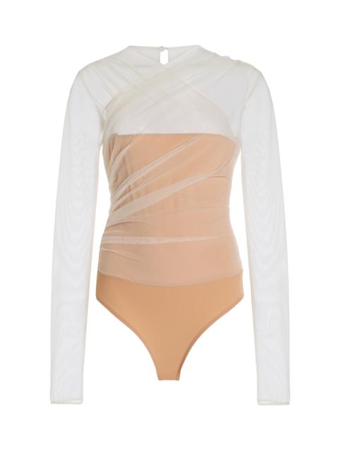 NENSI DOJAKA Tulle-Layered Bodysuit ivory