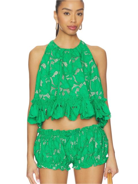 AKNVAS Mika Guipure Lace Halter Top