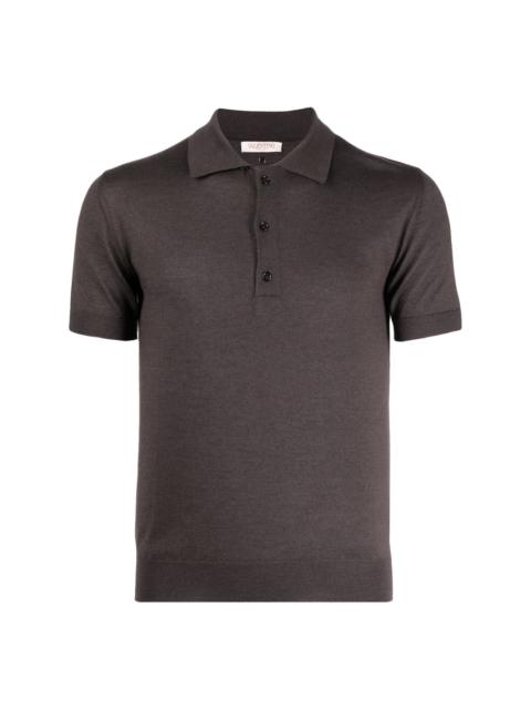 knitted short-sleeve polo shirt