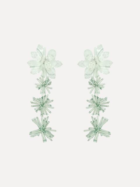 Oscar de la Renta BUGLE BEAD FIREWORK DROP EARRINGS