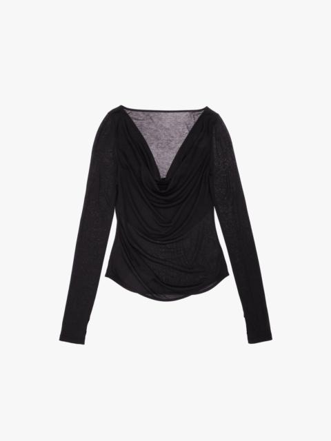 RIBBED COWL NECK TOP