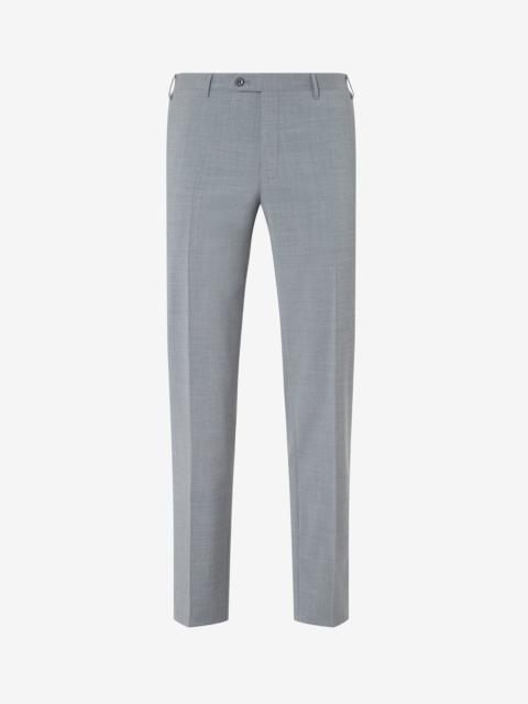 CORNELIANI Melange grey 120's stretch wool trousers