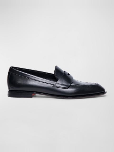 Santoni Famed Leather Penny Loafers