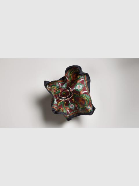 GUCCI "Salon Privé" printed silk carré