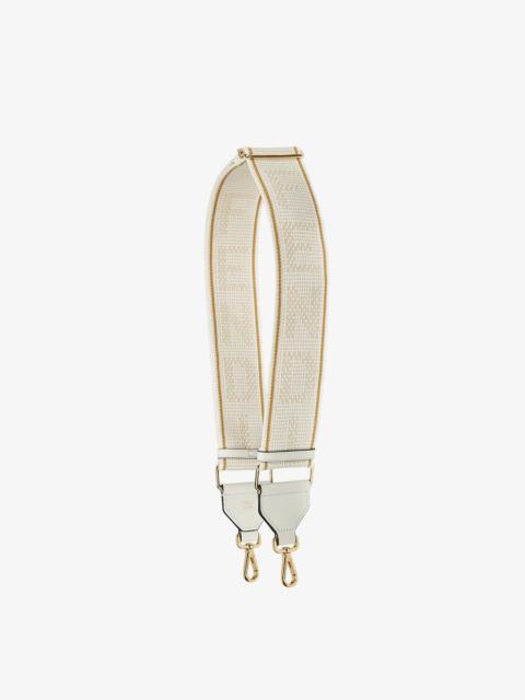 White ribbon shoulder strap