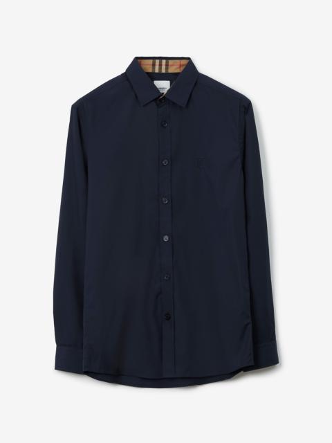 Burberry Slim Fit Monogram Motif Stretch Cotton Poplin Shirt | REVERSIBLE