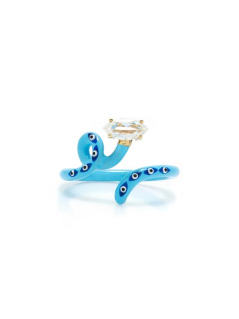 BEA BONGIASCA Evil Eye 9K Gold Crystal and Enamel Ring