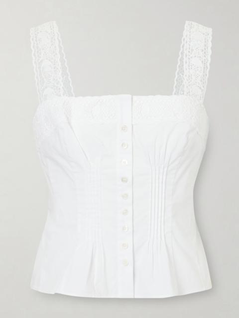 STAUD + Da Adolfo Matilde Cotton-blend Tank
