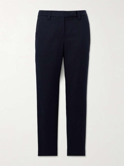 Cotton-blend twill straight-leg pants