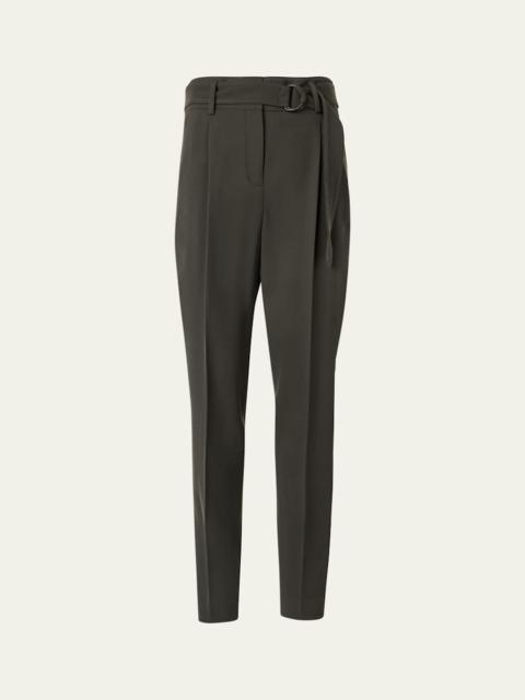 AKRIS Fred Belted Wool Ankle Pants