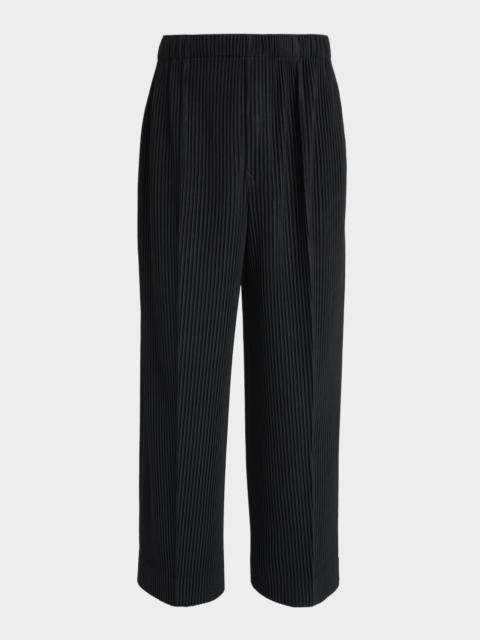 ISSEY MIYAKE Men's Monthly Colors Pleated Wide-Leg Trousers