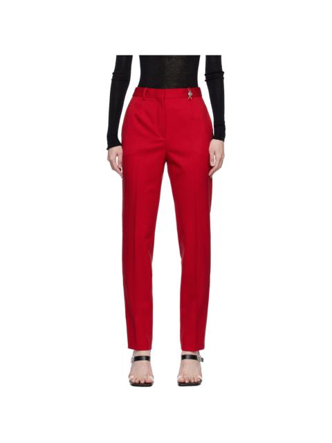 VERSACE Red Responsible Stretch Wool Trousers