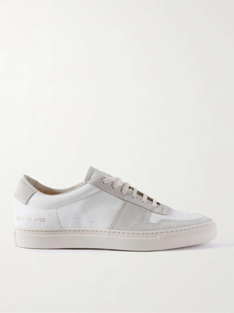 Common Projects Bball Suede-Trimmed Leather Sneakers