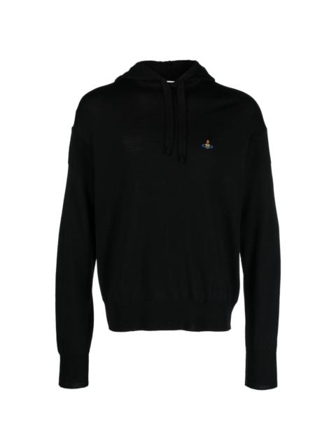 Orb-embroidered hooded jumper