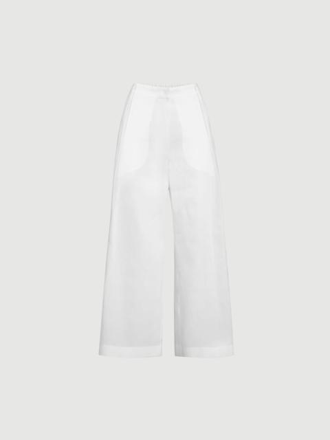 Brunello Cucinelli Cotton pleated A-Line trousers with monili