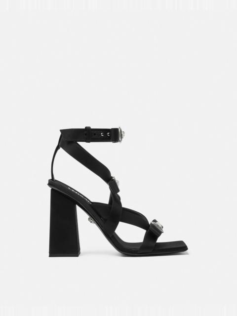 Gianni Ribbon Satin Cage Sandals 105 mm