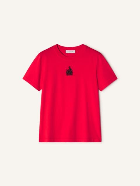 Lanvin MOTHER AND DAUGHTER EMBROIDERED COTTON JERSEY T-SHIRT