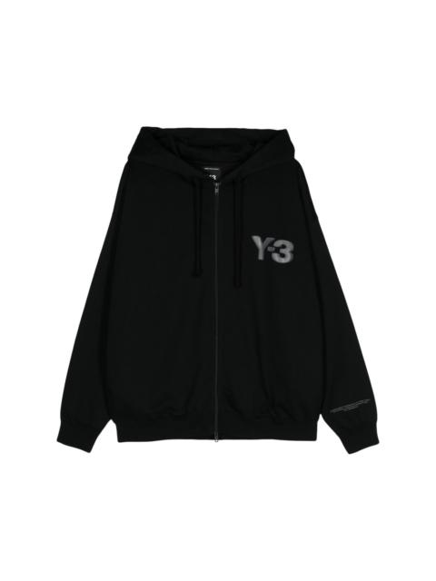 Y-3 logo-print zip-up hoodie