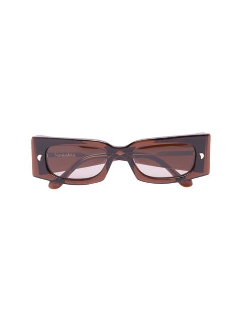 square-frame wide-arm sunglasses