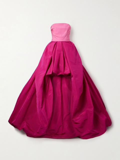 CAROLINA HERRERA Strapless two-tone silk-faille gown Bright pink