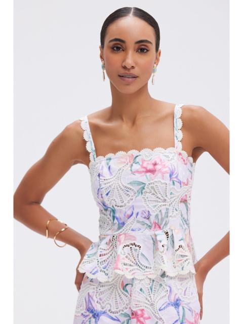 PatBO AMARYLLIS EMBROIDERED PEPLUM TOP