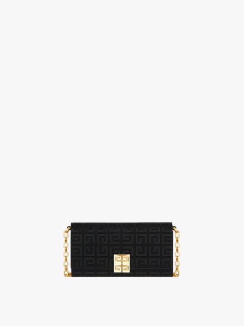 Givenchy 4G WALLET IN 4G EMBROIDERED CANVAS WITH CHAIN