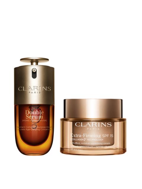 CLARINS Double Serum & Extra-Firming Set with SPF | 1 Oz Double Serum & Extra-Firming Day Cream | Anti-Aging
