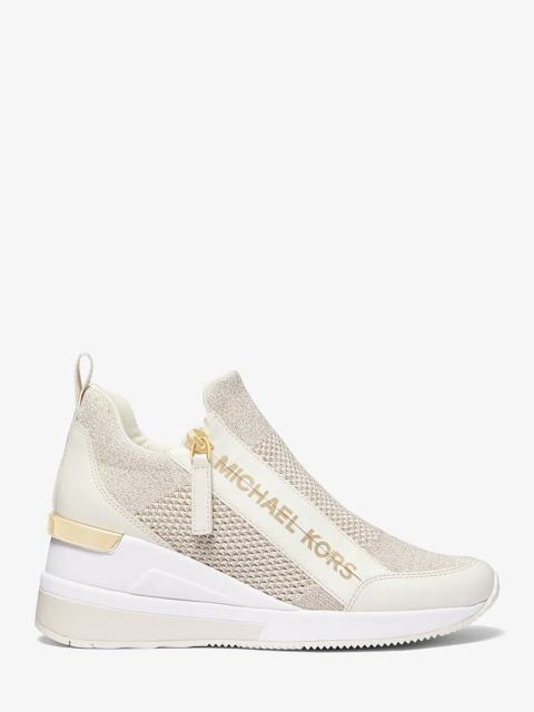 MICHAEL KORS Willis Metallic Stretch Knit Trainer