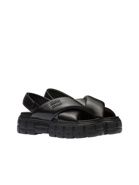 Sporty nappa leather sandals