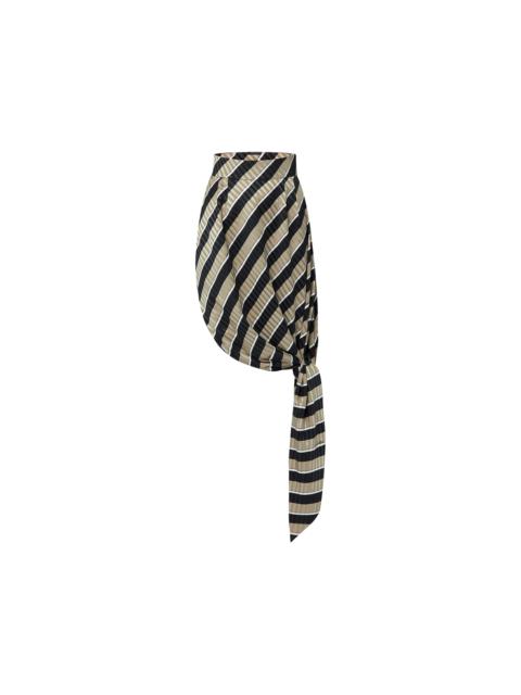Louis Vuitton Striped Silk Knot Skirt