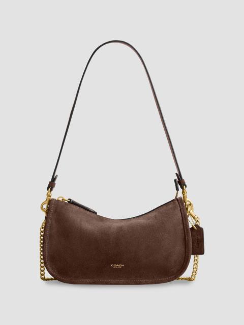 COACH Women's Waverly Suede Shoulder Bag - Dark Chocolate