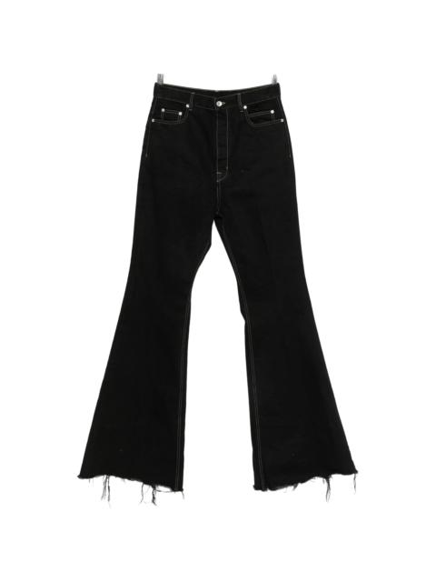 Rick Owens Rick Owens Bloan Contrast-stitch Raw-hem Bootcut Jeans
