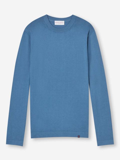 Derek Rose Men's Sweater Jacob Sea Island Storm Blue