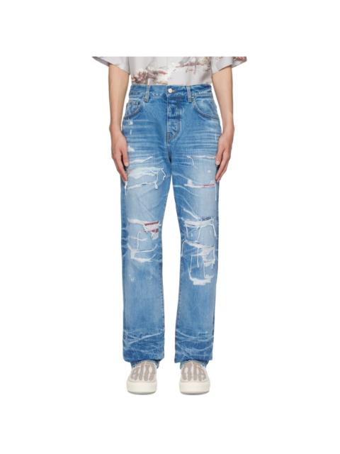 AMIRI Blue Distressed Jeans