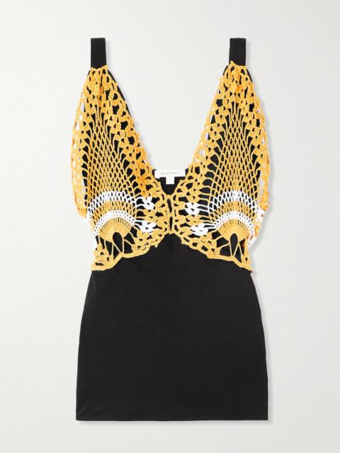 diotima Pavona Drill And Crocheted Cotton Top