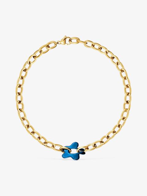 TOUS Blue and gold-colored steel flower Necklace TOUS Strain