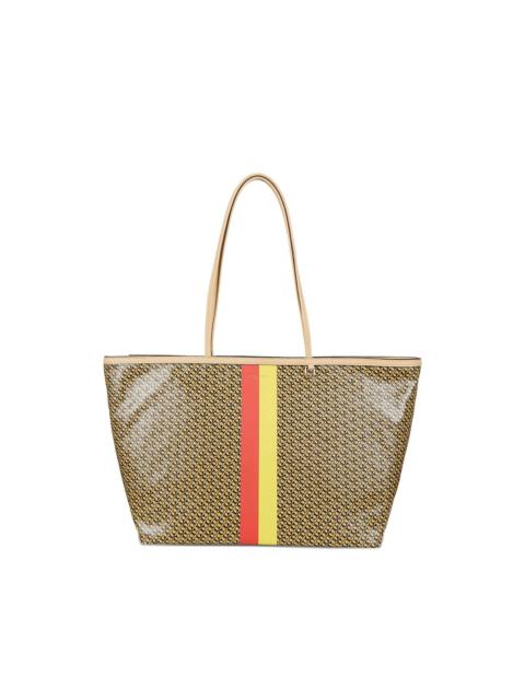 TORY BURCH The Racer striped-detail tote bag