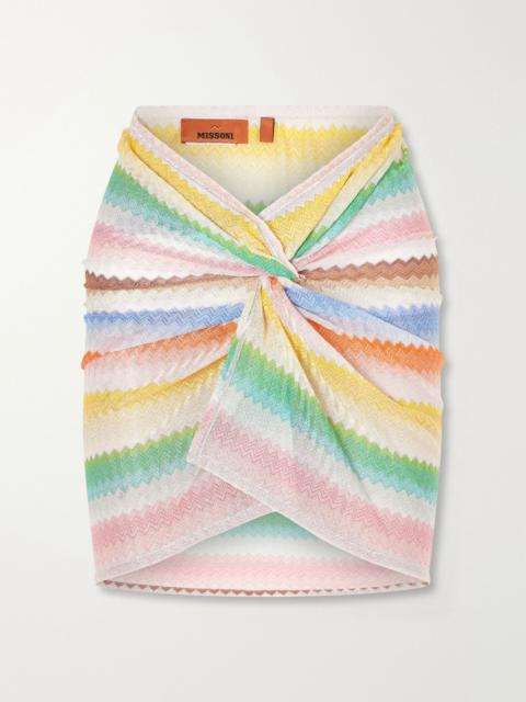 Missoni Striped metallic crochet-knit mini skirt Multi