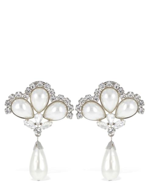 Alessandra Rich Pearl earrings w/ pendant
