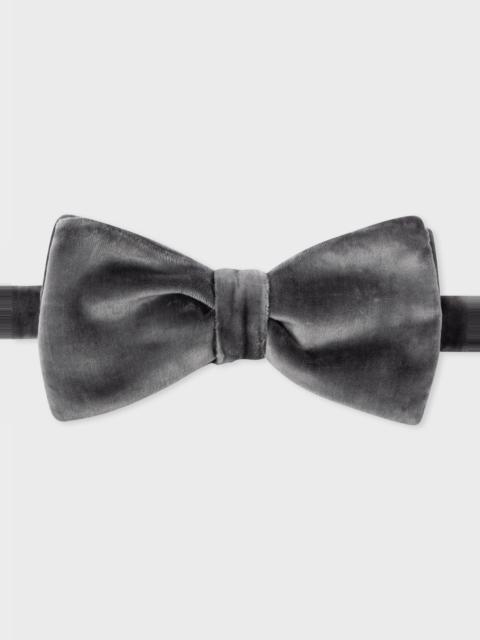 Paul Smith Grey Velvet Self-Tie Bow Tie