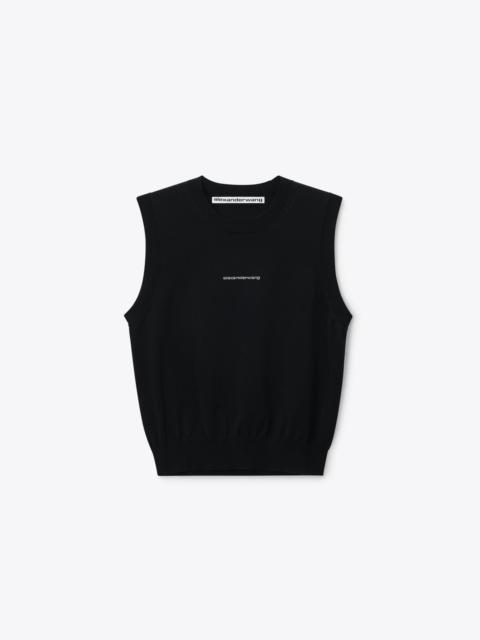 Alexander Wang crystal hotfix logo tank