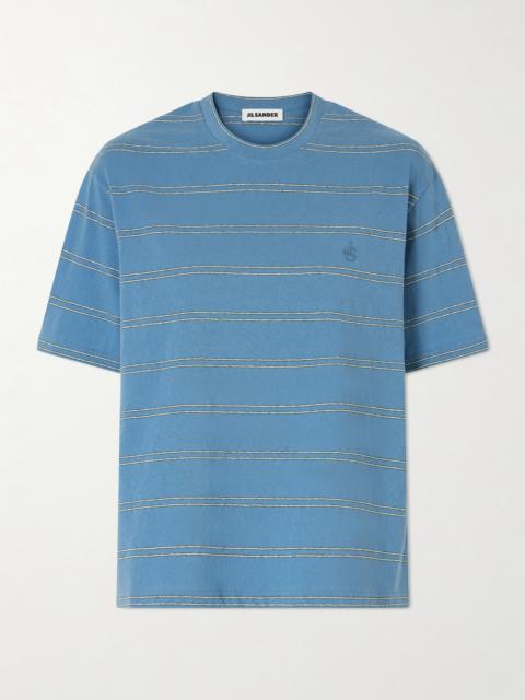 Jil Sander Logo-embossed Striped Cotton T-shirt