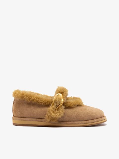 Larroudé Verona Cozzy Ballet Flat Peanut Suede
